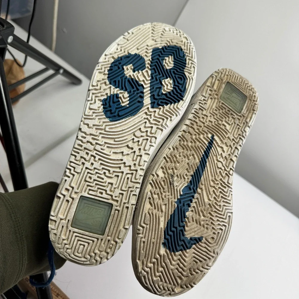 Nike‎ SB Ishod Wair Kids 4.5Y Blue Grey Skate Shoes FN4210-400 Athletic Sneakers